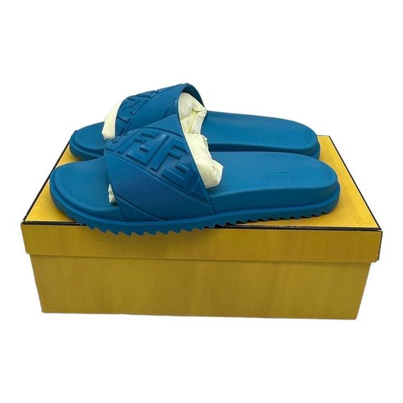 Fendi Other - Blue Fendi FF logo Slides